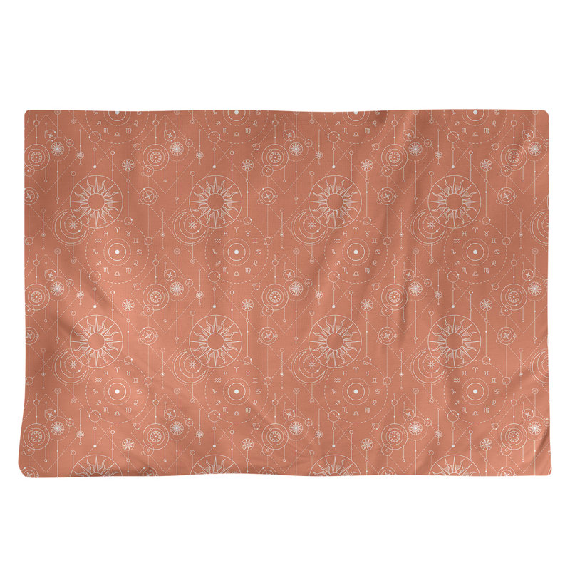 Napperon en coton 18 po astrologie, Orange