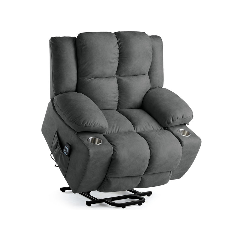Fauteuil de massage inclinable électrique, Mélange de polyester gris foncé