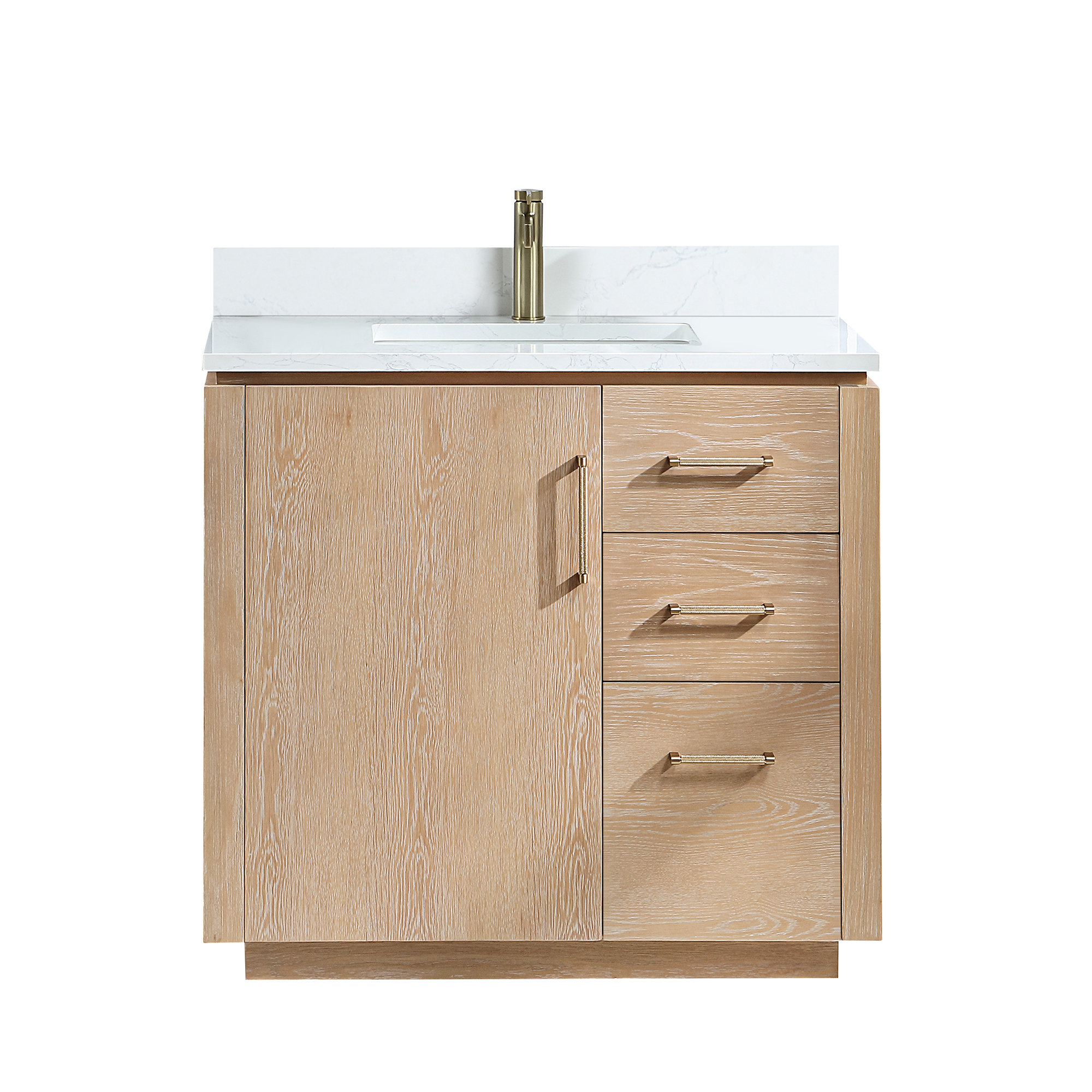 Vinnova San 36'' Free Standing Single Bathroom Vanity with Engineered ...