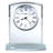 Talbot Glam Roman Numeral Crystal Quartz Movement / Crystal Tabletop Clock with Alarm in Clear/White/Silver