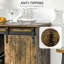 Armoire à vin industrielle, armoire de rangement à buffet, buffet de service avec porte de grange coulissante et support à vin pour 6 bouteilles