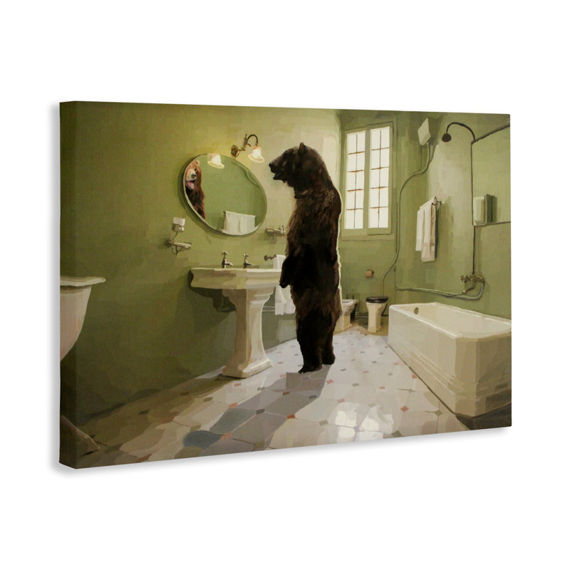 L'ours en toile de salle de bain The Houseguest, design par Keith Thomson, H 16 po x l 24 po