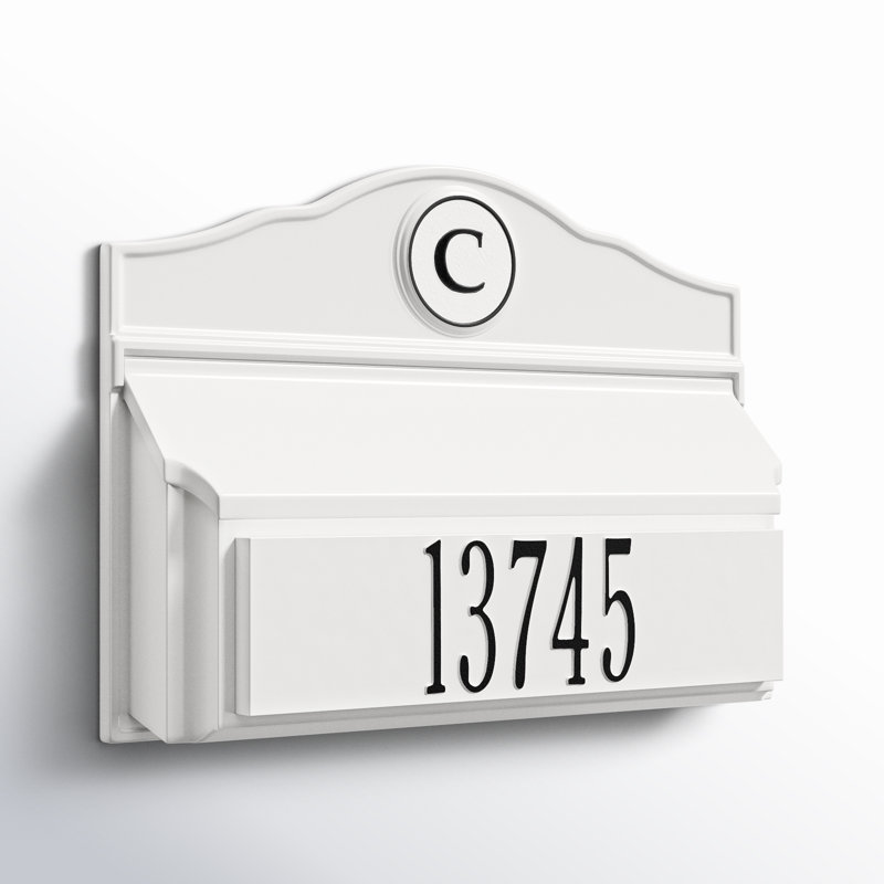 Wall Mounted Mailbox, White/Black, Yes