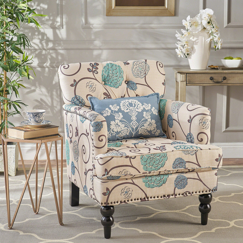 Décoration de fauteuil en polyester avec garniture cloutée capitonnée Souders