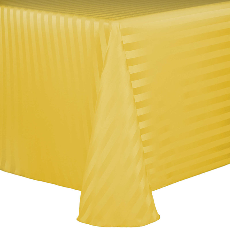 Latitude Run® Satin-Stripe Tablecloth Rectangular, Goldenrod, 132" x 90", 3