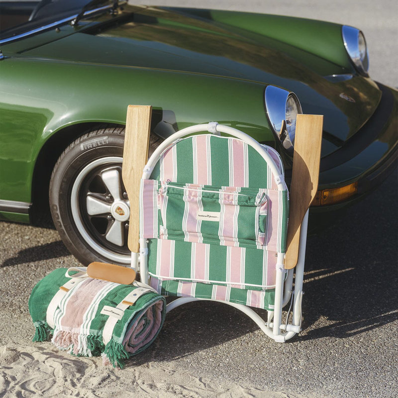 Pam Chair, Green/Pink Striped