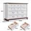 Commode 10 tiroirs pour chambre à coucher avec base en bois et bordure en bois, commode rustique en bois rustique, commode de rangement pour chambre à coucher, salon