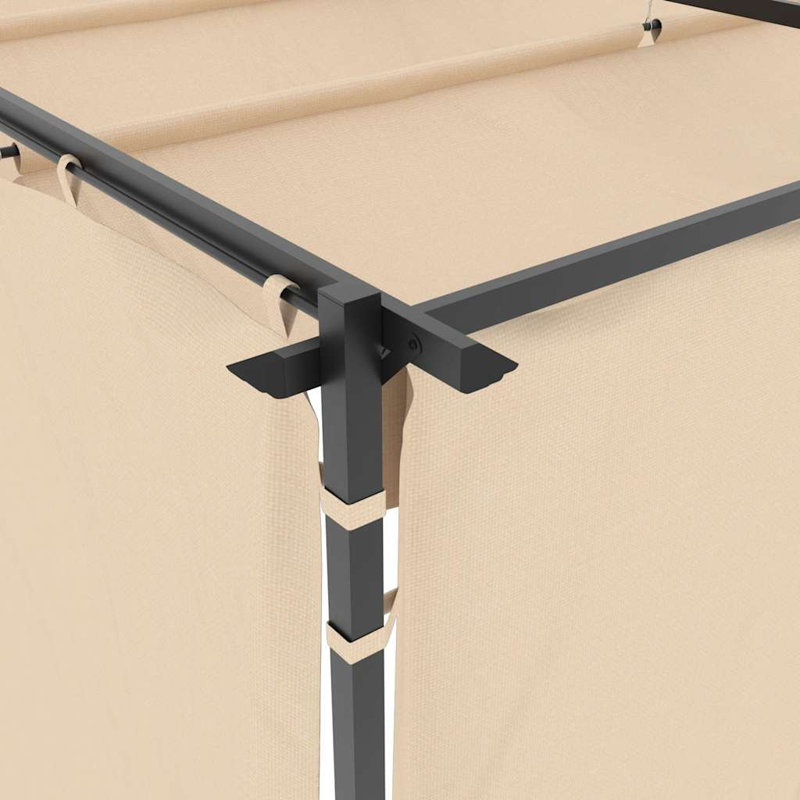 vidaXL Gazebo with Curtains 9.8'x9.8' Cream Steel