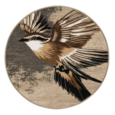 Washable African Palm Swift Birds Area Rug