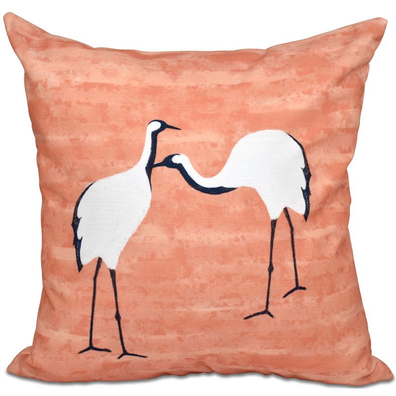 Beach Vacation Reversible Throw Pillow, 18" H x 18" W, Coral