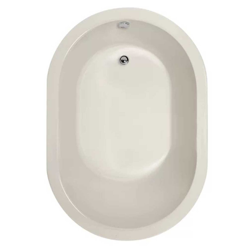 Malia 60'' x 32'' Soaking Acrylic Bathtub, Biscuit, Satin Nickel