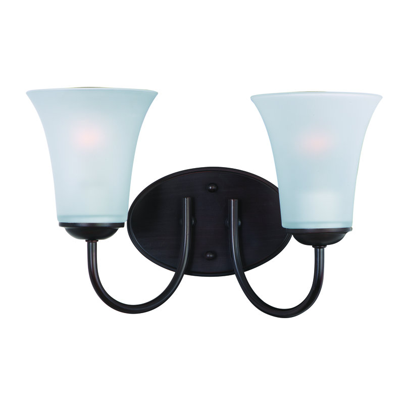 Éclairage pour salle de bain 2 lumières Ashunta, Nickel satiné