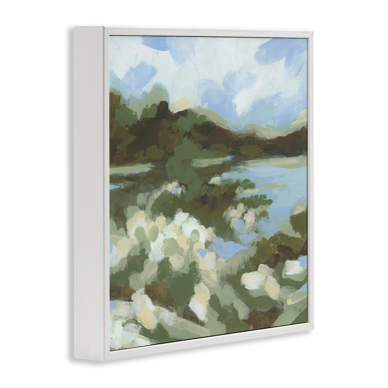 «Fluid Green Seascape», art de la giclée encadrée par June Erica Vess, Estampe numérique encadrée blanc bord de mer