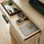 Finition brune, bureau, commode décorative, base, tiroir de rangement, option compacte, petits espaces de travail bruns, tablettes réglables, rangement bien organisé