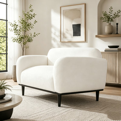 Bouclé Fabric Loveseat Sofa