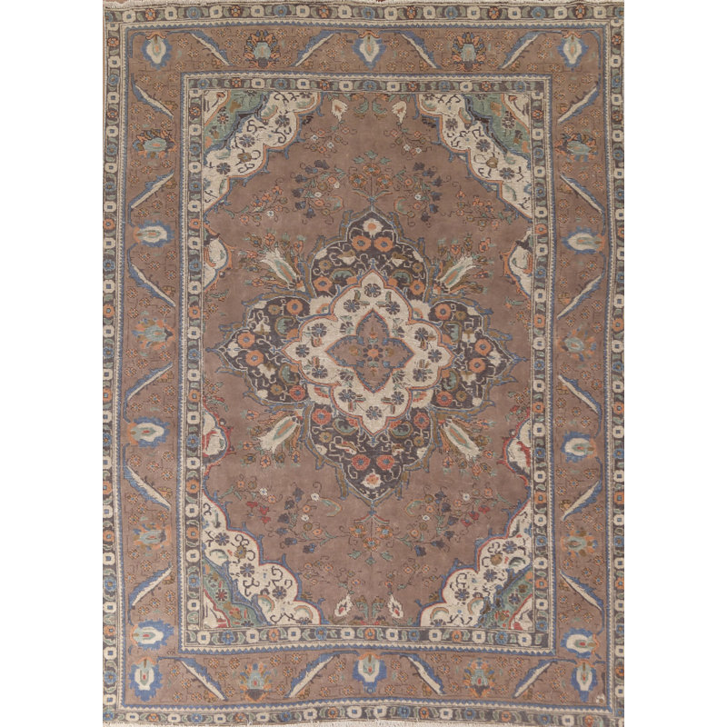 Tapis traditionnel rétro brun 8 x 11