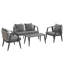4 Pcs Modern Outdoor Seating Set, Durable and Comfortable Patio Furniture Set for Backyard, Poolsides-2122533429