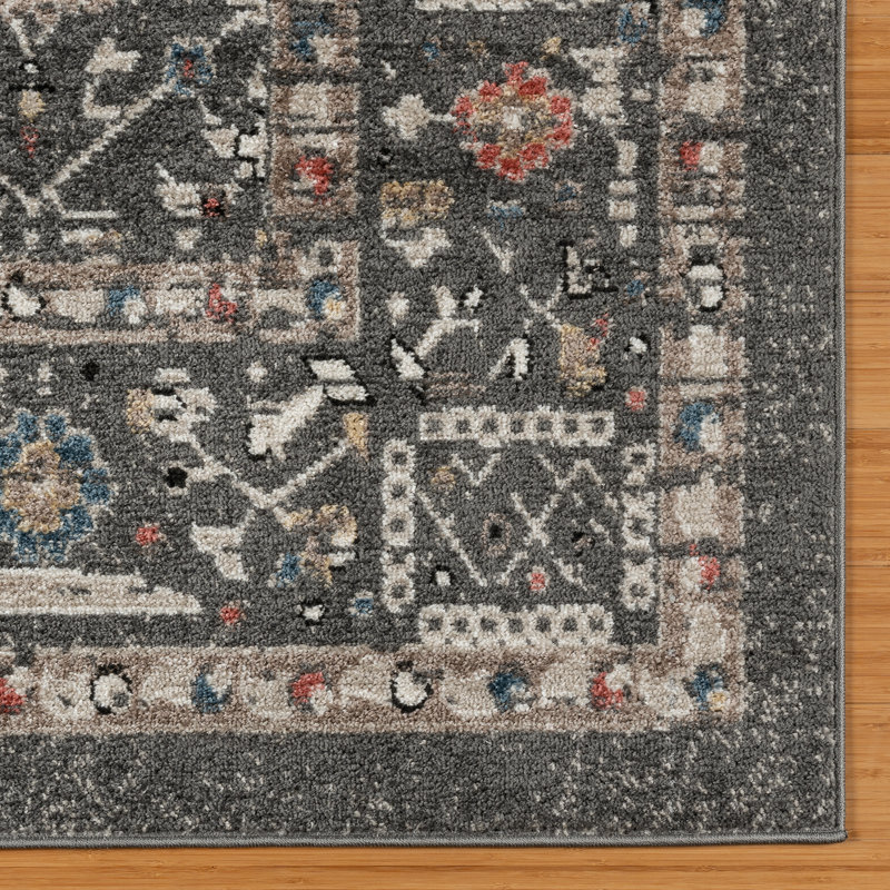 Tapis en polypropylène gris Maia Dov, Rectangle 5 pi 3 po x 7 po