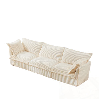 3 Seater Sofa with Suppleness Armrests and Big Pillows
