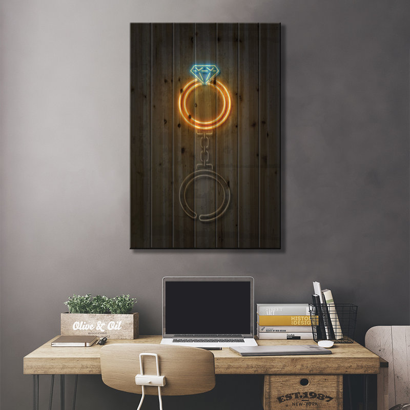 Diamond Ring - Unframed Print on Wood, 26" H x 18" W x 1.5" D