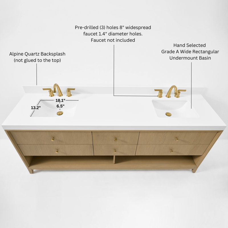 Momo 36" Freestanding Standard Single Bathroom Vanity with Top, Oak, 84"