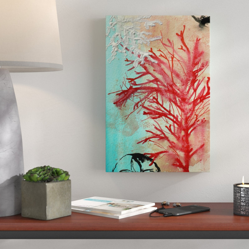 Red Coral by Christine Lindstrom - Wrapped Canvas Painting, 152cm H x 101cm W x 3.81cm D