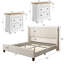 Ensemble de chambre à coucher 3 pièces pour très grand lit classique rétro et moderne californien, crème-1629203856-1629203860