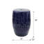 Tabouret de baril en céramique D13x18" avec motif ajouré bleu cobalt, table d'appoint