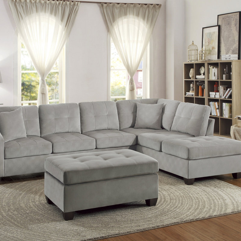 Meuble de salon moderne en microfibre capitonné 1pc