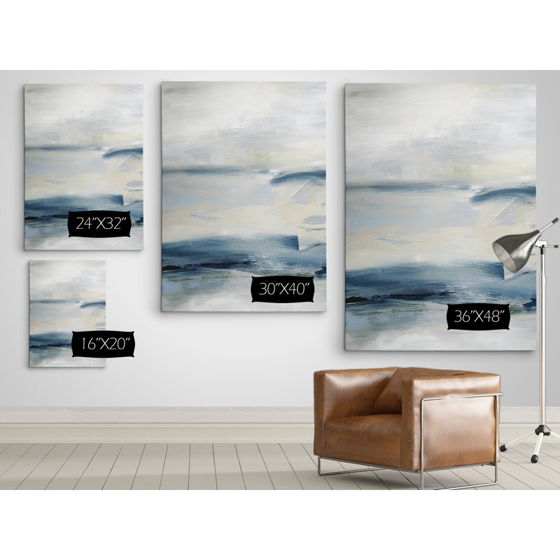 «Drifting Tides I», reproduction de peinture à l'huile sur toile tendue, H 30 po x l 40 po x P 1,5 po