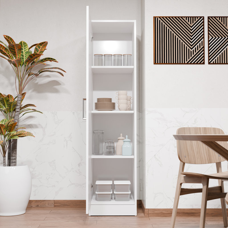 Armoire de rangement haute à 1 porte avec tablettes Balfour - l 14,17 po - blanc