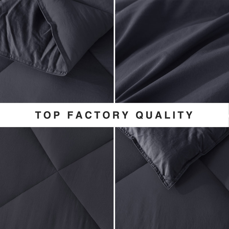 Twin Grey Reversible Microfiber All-Season Duvet