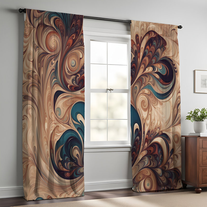 Paire de rideaux semi-transparents Ruot, L 20 po x L 52 po