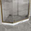 Cabine de douche d'angle sans cadre avec porte de douche pivotante en verre trempé transparent