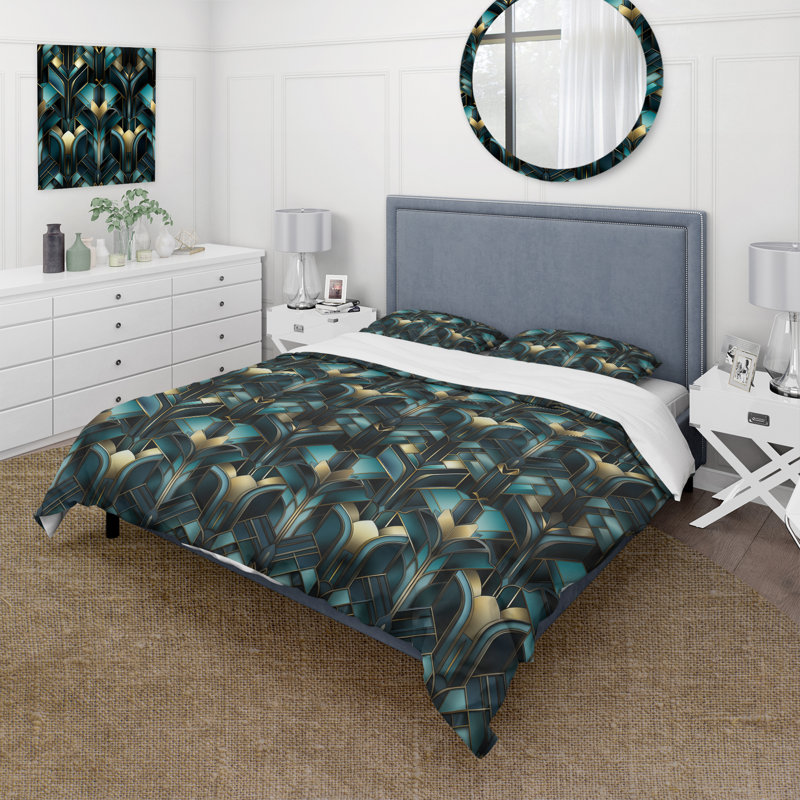 Ensemble de housse de couette Rahkia, Housse de couette simple + 1 taie décorative stan