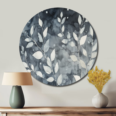 Autumn Path Of Gold - Leaves Round Metal Wall Decor