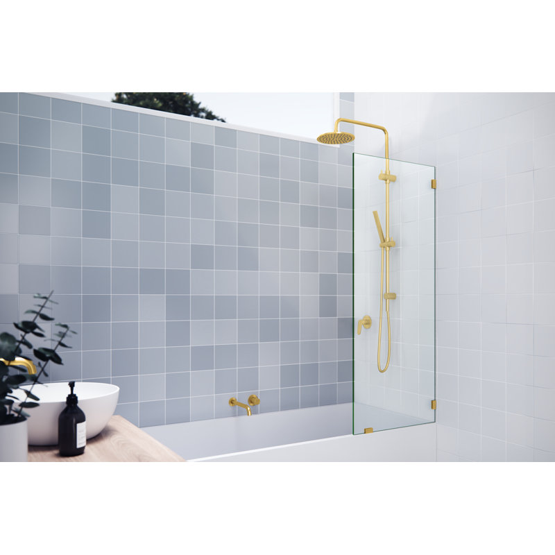 Panneau de salle de bain fixe simple sans cadre 23 po x 58,25 po Vela, Laiton satiné
