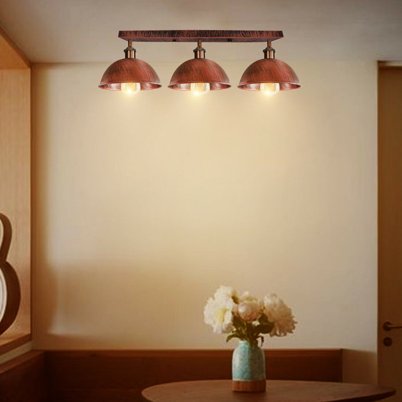 Emma-Jade Semi Flush Mount, Rustic Red