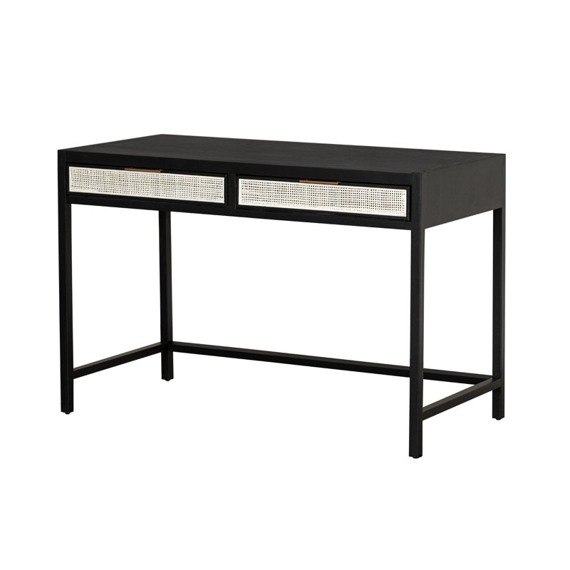 Pearman Solid Wood Base Writing Desk, Black
