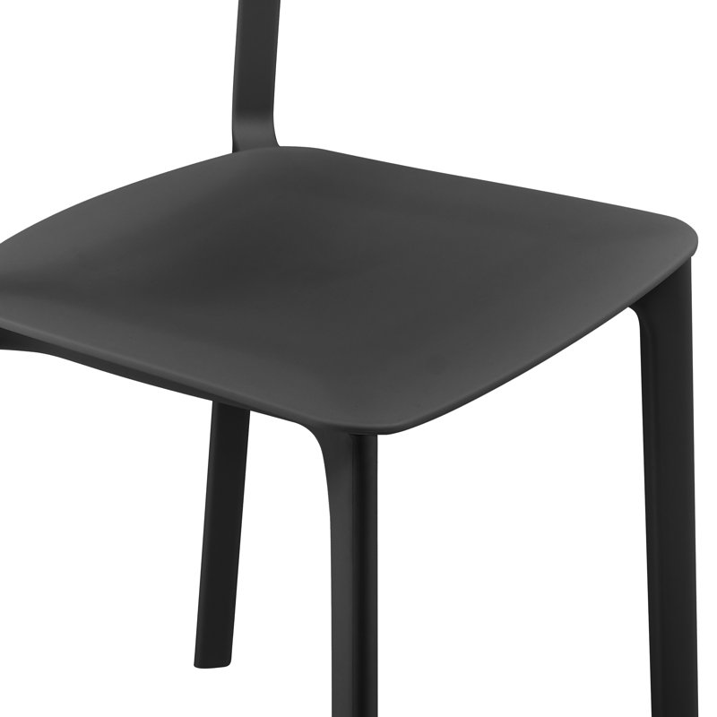 Chaise d'appoint de patio empilable Vowa, Noir
