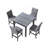 5-Piece Counter Height Dining Set Wood Square Dining Room Table And Chairs Stools W/Footrest & 4 Upholstered High-Back Chairs,Black