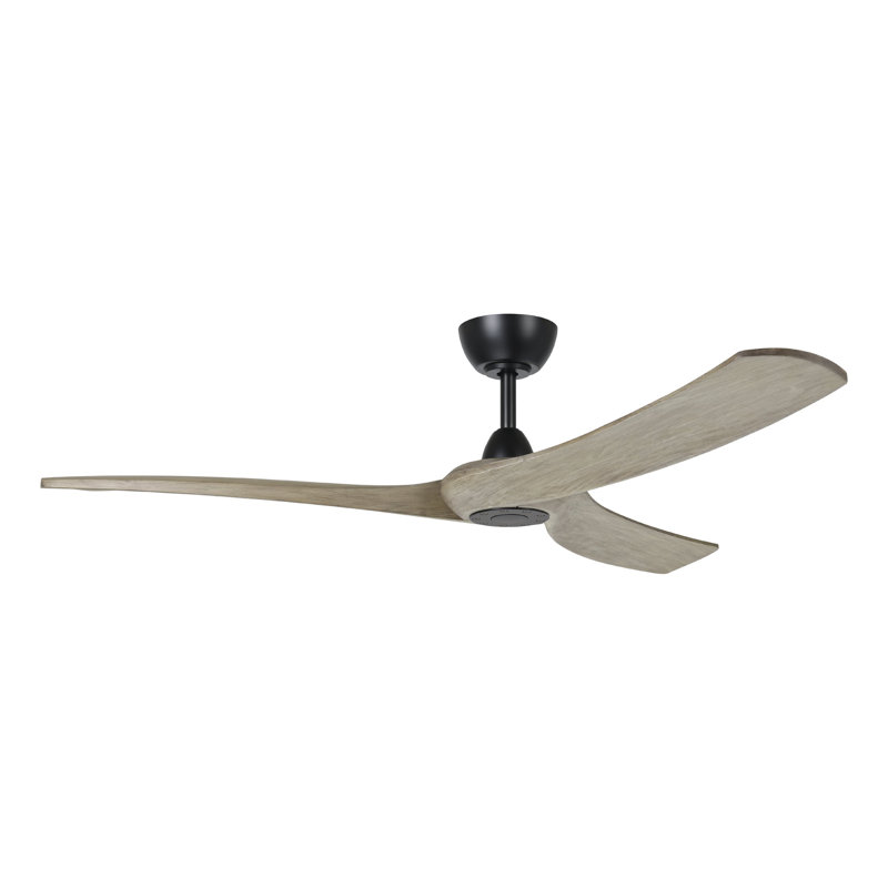 Gallashaw 60 inch Ceiling Fan, Gray Wood, Black