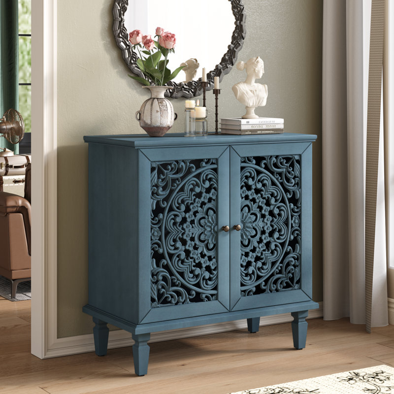 Bleron 31.5'' 2-Door Accent Cabinet Sideboard, Antique Blue