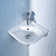 Starck 3 White Ceramic Corner Wall Mount Bathroom Sink with Overflow