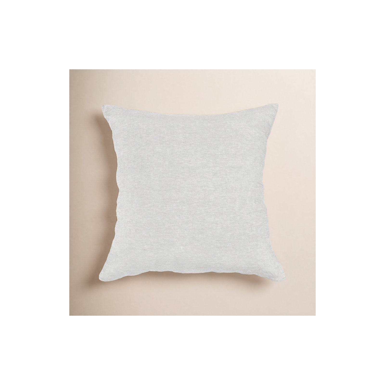 100% French Linen Pillow Sham, Pebble Heather, Square 26", Pillow Cover Only - No Insert