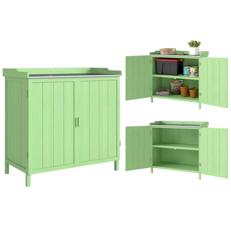 Fir Wood, Metal Potting Bench