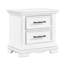 Charming White Finish 2-Drawer Nightstand Durable Wood Black Handles Classic Bedside Table 1Pc Bedroom Furniture