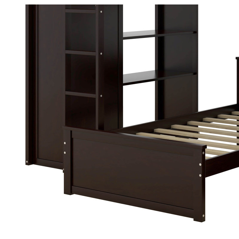 Eleonora Kids Full Over Twin Loft Bed with Drawers, Espresso