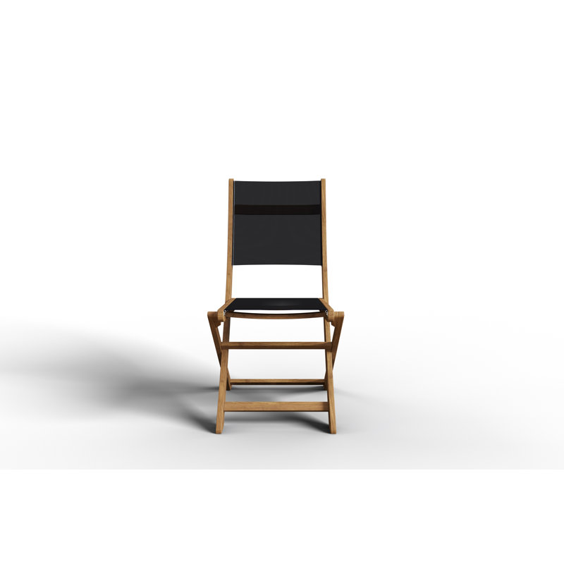 Chaise d'appoint d'extérieur en bois Nawa, Bois naturel / noir