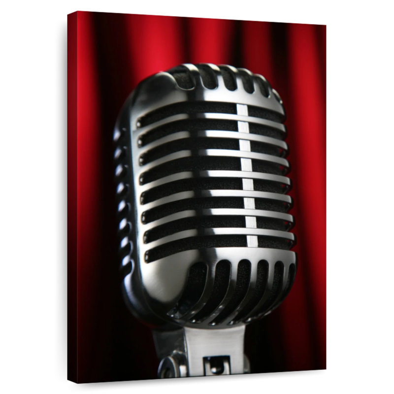 Abarca Vintage Microphone, 24" H x 16" W